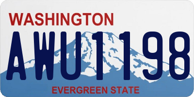 WA license plate AWU1198