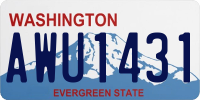 WA license plate AWU1431