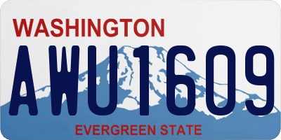 WA license plate AWU1609