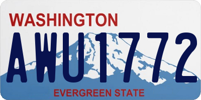 WA license plate AWU1772