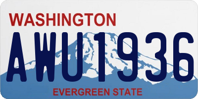 WA license plate AWU1936