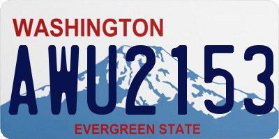 WA license plate AWU2153