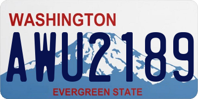 WA license plate AWU2189