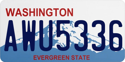 WA license plate AWU5336
