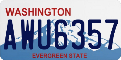 WA license plate AWU6357