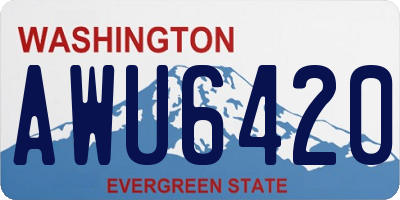 WA license plate AWU6420