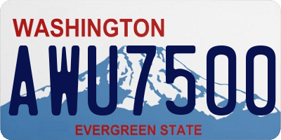 WA license plate AWU7500