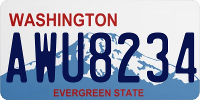 WA license plate AWU8234