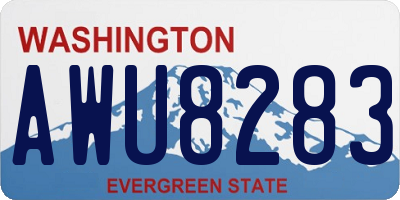WA license plate AWU8283