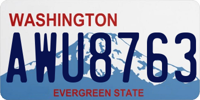WA license plate AWU8763