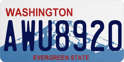 WA license plate AWU8920