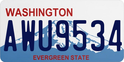 WA license plate AWU9534