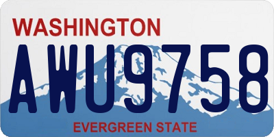 WA license plate AWU9758