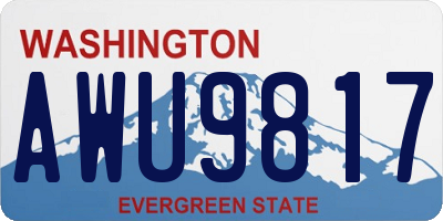 WA license plate AWU9817