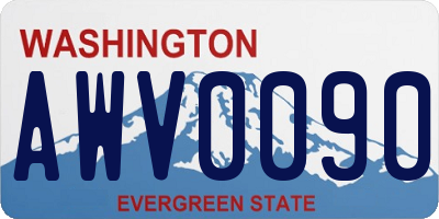 WA license plate AWV0090