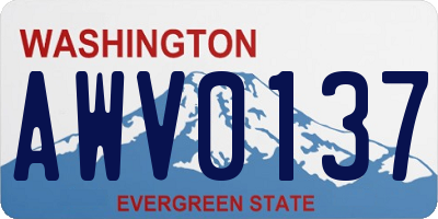 WA license plate AWV0137