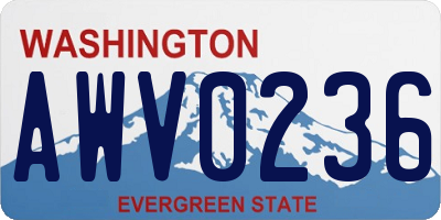 WA license plate AWV0236
