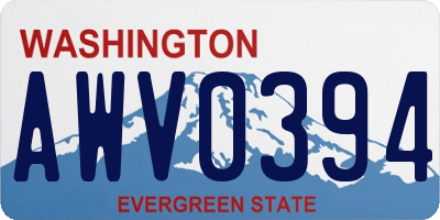 WA license plate AWV0394