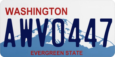 WA license plate AWV0447