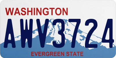 WA license plate AWV3724