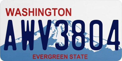 WA license plate AWV3804