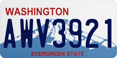 WA license plate AWV3921