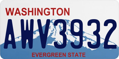 WA license plate AWV3932
