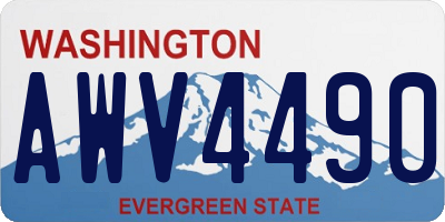 WA license plate AWV4490