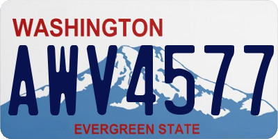 WA license plate AWV4577