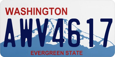 WA license plate AWV4617