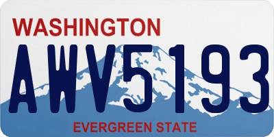 WA license plate AWV5193