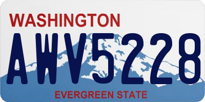 WA license plate AWV5228