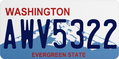 WA license plate AWV5322
