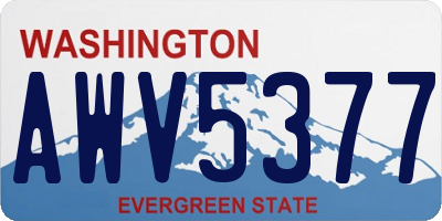WA license plate AWV5377