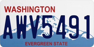 WA license plate AWV5491