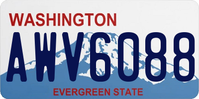 WA license plate AWV6088