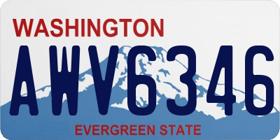 WA license plate AWV6346