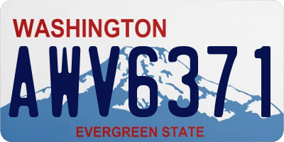 WA license plate AWV6371