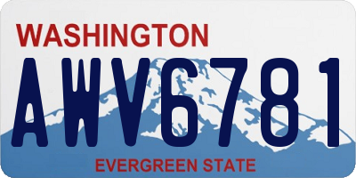 WA license plate AWV6781