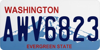 WA license plate AWV6823
