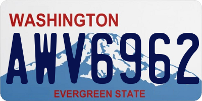 WA license plate AWV6962