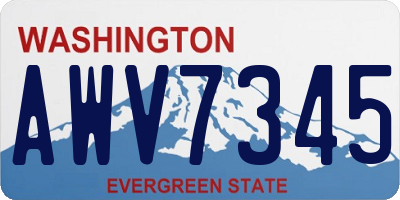 WA license plate AWV7345