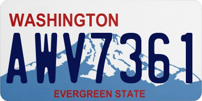 WA license plate AWV7361