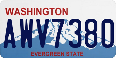 WA license plate AWV7380