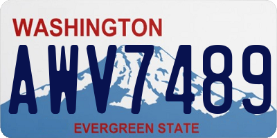 WA license plate AWV7489