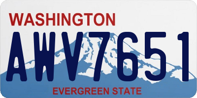 WA license plate AWV7651