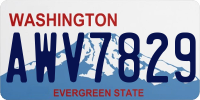 WA license plate AWV7829