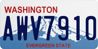 WA license plate AWV7910