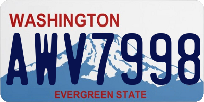 WA license plate AWV7998