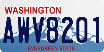 WA license plate AWV8201